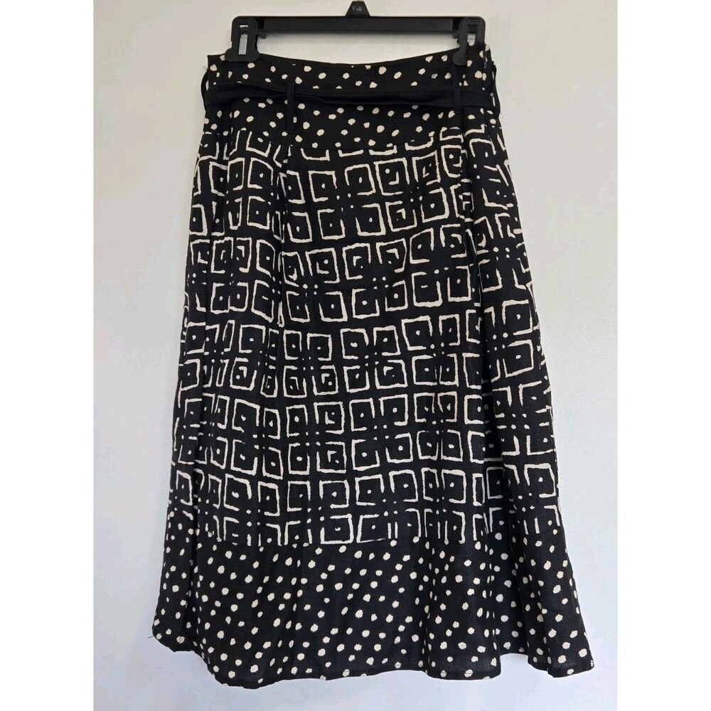 Sherry Taylor Skirt Womens S Black White Geometric Peasant Boho Festival Career